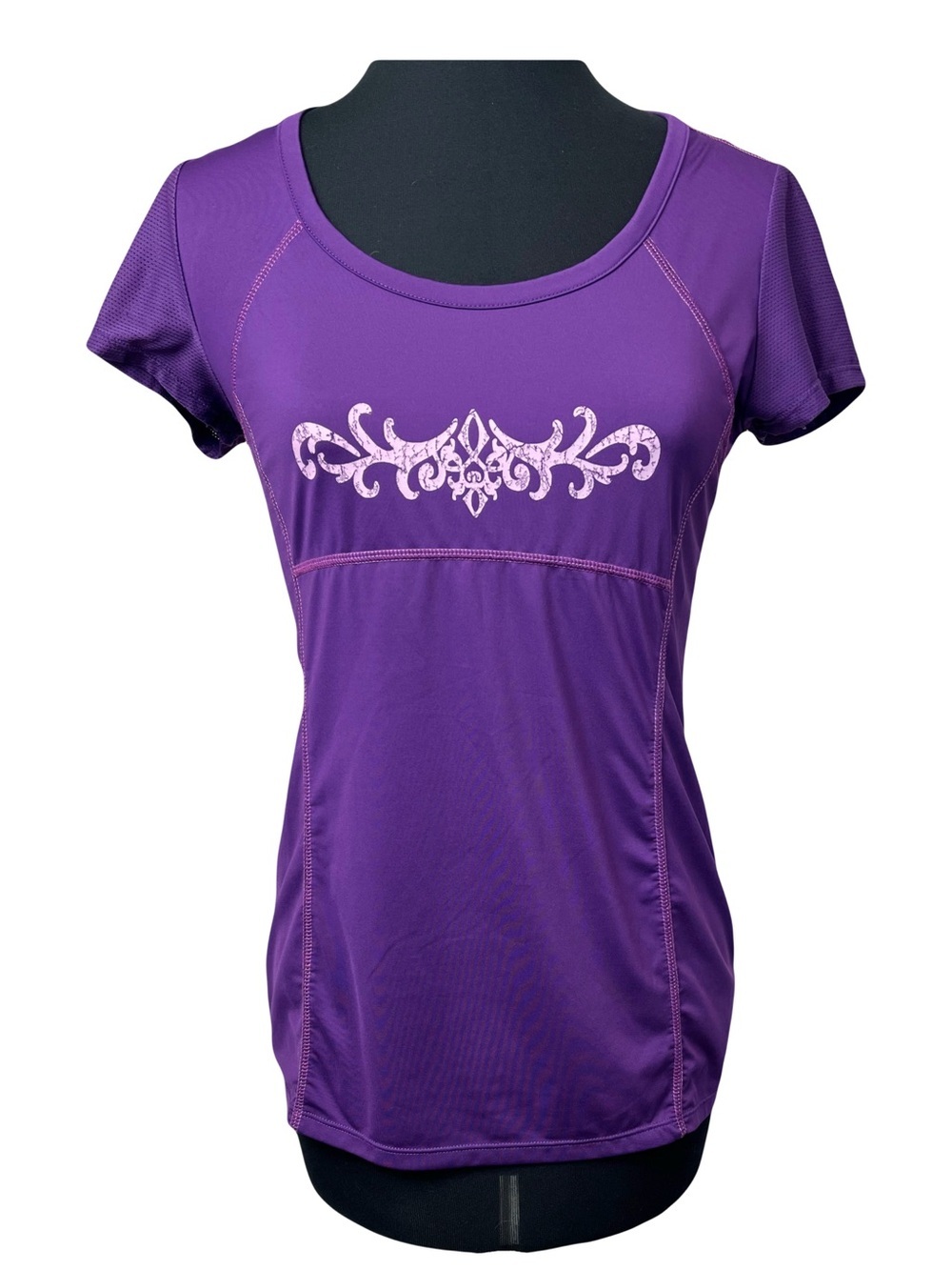 Athleta | Purple Short Sleeve Mesh Athletic Running Cycling Top, Small